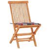 vidaXL Σετ Επίπλων Mπιστρό 3 τεμ Ξύλο Teak & Κόκκινα Καρό Μαξιλάρια