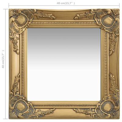 vidaXL Καθρέφτης Τοίχου με Μπαρόκ Στιλ Χρυσός 40 x 40 εκ.