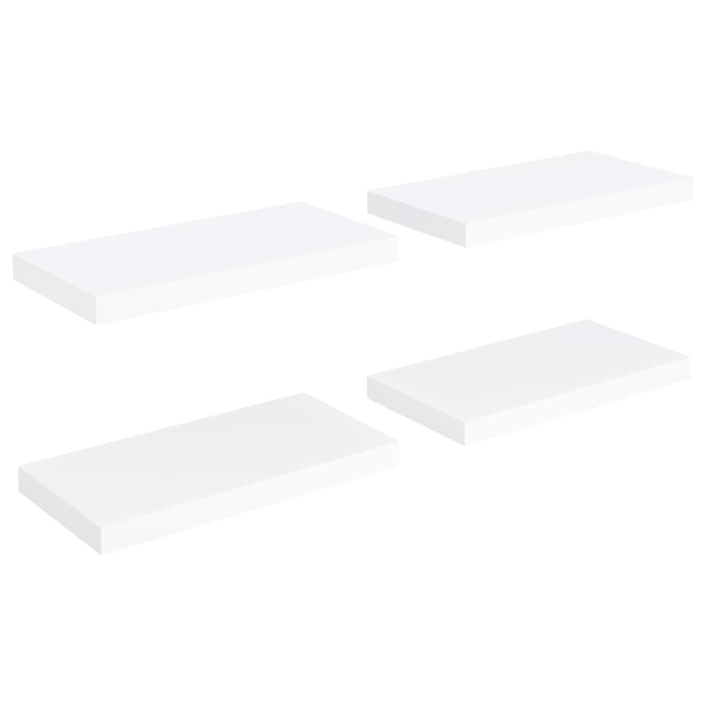 vidaXL Ράφια Τοίχου 4 τεμ. Λευκά 50 x 23 x 3,8 εκ. MDF