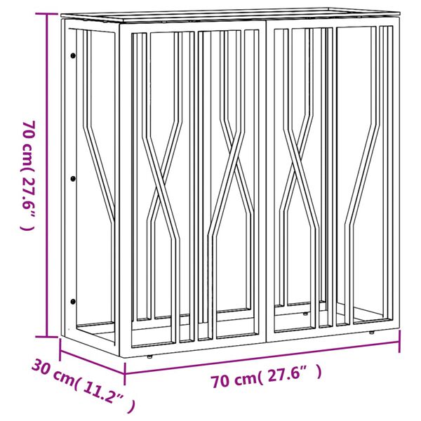 vidaXL Τραπέζι Κονσόλα 70x30x70 εκ. από Ανοξείδωτο Ατσάλι και Γυαλί