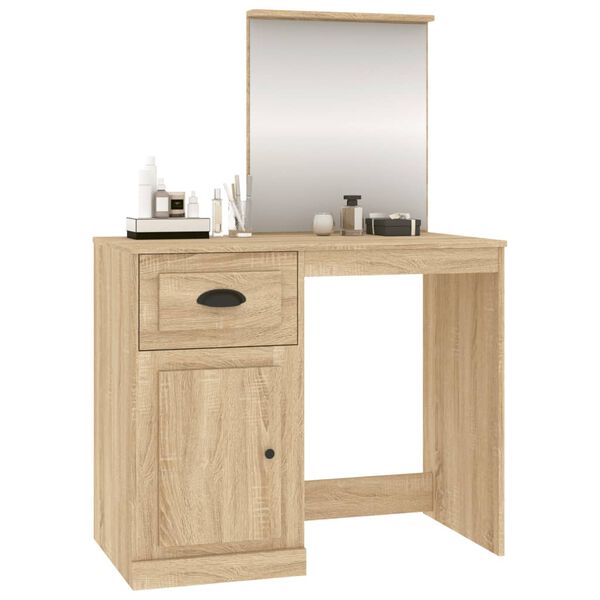 vidaXL Μπουντουάρ με Καθρέφτη Sonoma Δρυς 90x50x132,5 εκ. Επεξ. Ξύλο