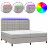 vidaXL &Kappa;&rho;&epsilon;&beta;ά&tau;&iota; Boxspring &mu;&epsilon; &Sigma;&tau;&rho;ώ&mu;&alpha; & LED &Alpha;&nu;.&Gamma;&kappa;&rho;&iota; 200x200&epsilon;&kappa;. &Upsilon;&phi;&alpha;&sigma;&mu;ά&tau;&iota;&nu;&omicron;
