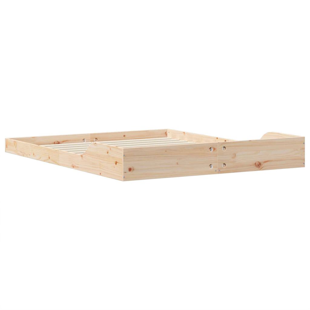 vidaXL Σκελετός Κρεβατιού Καφέ 140 x 220 cm Μασίφ ξύλο πεύκου