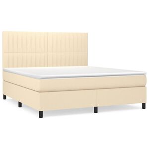 vidaXL &Kappa;&rho;&epsilon;&beta;ά&tau;&iota; Boxspring &mu;&epsilon; &Sigma;&tau;&rho;ώ&mu;&alpha; &Kappa;&rho;&epsilon;&mu; 180x200 &epsilon;&kappa;. &Upsilon;&phi;&alpha;&sigma;&mu;ά&tau;&iota;&nu;&omicron;
