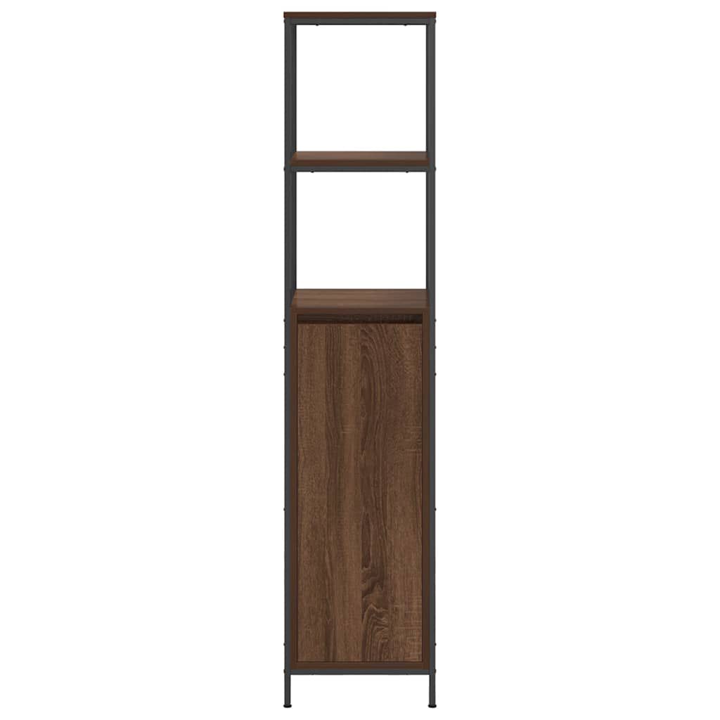 vidaXL Ντουλάπι μπάνιου με ράφια καφέ δρυς 36x35x165 εκ.