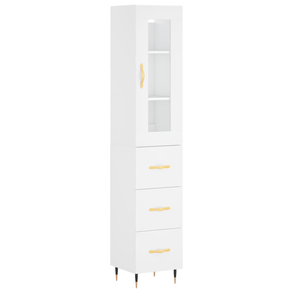 vidaXL Ντουλάπι Λευκό 34,5 x 34 x 180 εκ. από Επεξεργασμένο Ξύλο