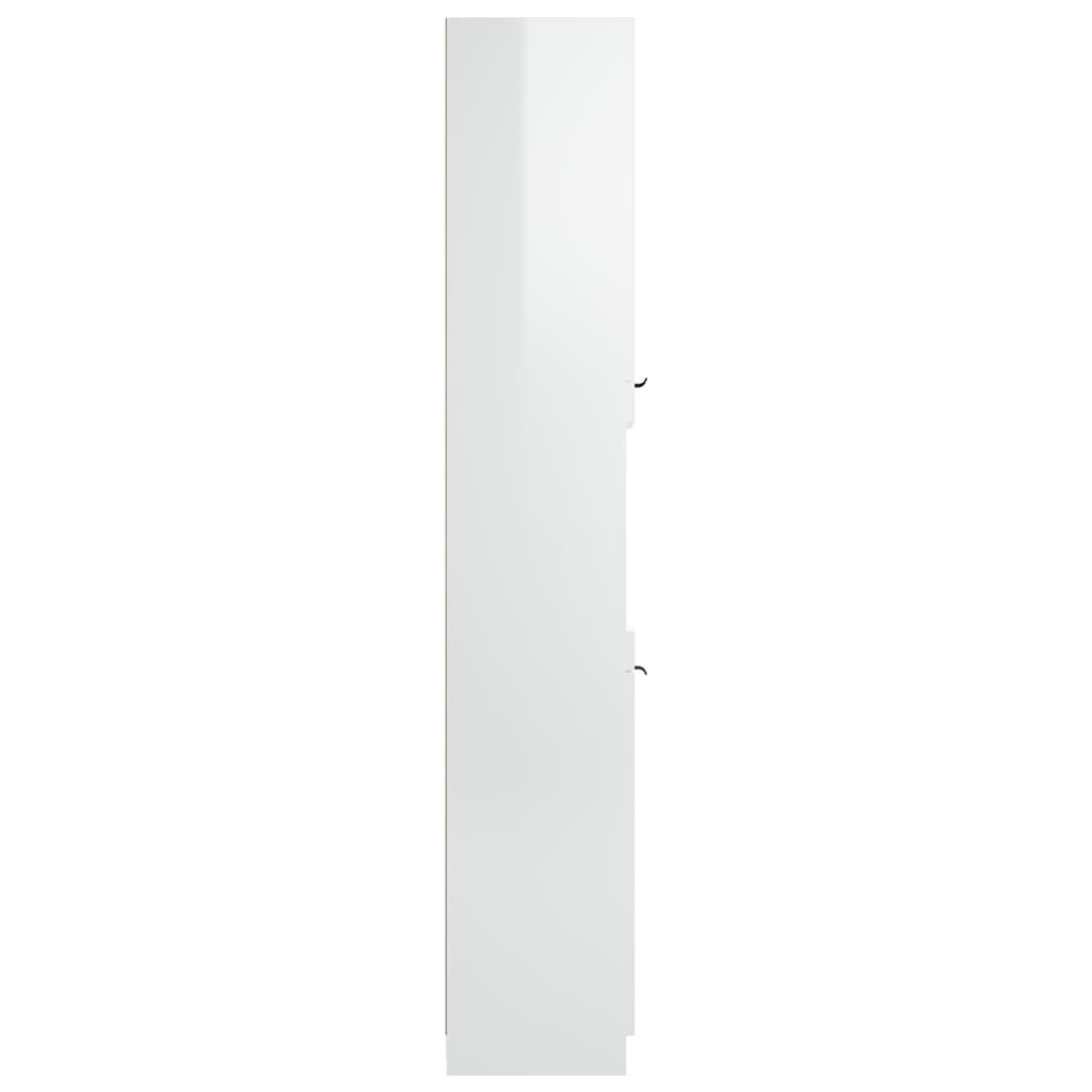 vidaXL Ντουλάπι Μπάνιου Γυαλιστερό Λευκό 32x34x188,5 εκ. Επεξεργ. Ξύλο