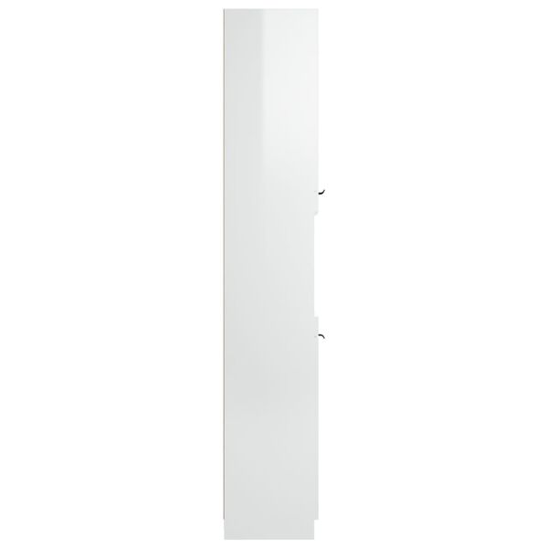 vidaXL Ντουλάπι Μπάνιου Γυαλιστερό Λευκό 32x34x188,5 εκ. Επεξεργ. Ξύλο