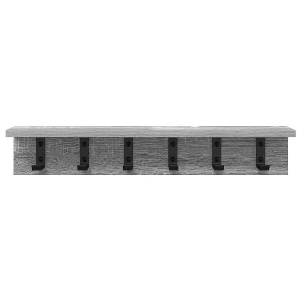 vidaXL Τοίχου Κρεμάστρα με ράφι Γκρι sonoma 60 x 10.5 x 10.5 εκ