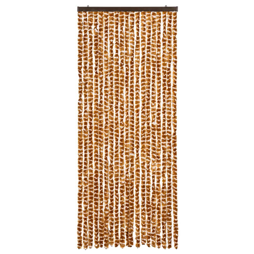vidaXL Σήτα - Κουρτίνα Πόρτας Ώχρα / Λευκό 56 x 185 εκ. από Σενίλ