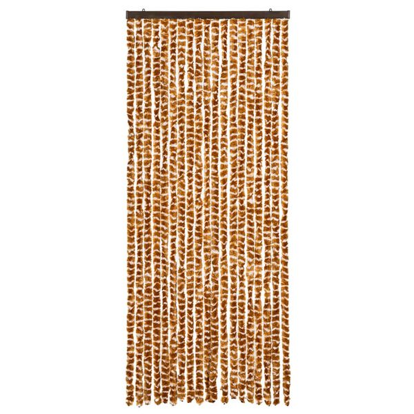 vidaXL Σήτα - Κουρτίνα Πόρτας Ώχρα / Λευκό 56 x 185 εκ. από Σενίλ