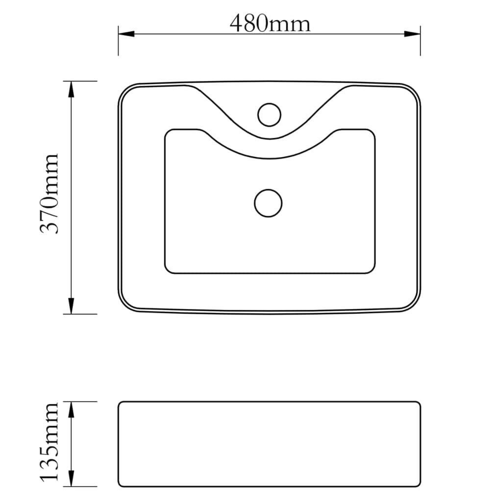 vidaXL Νιπτήρας με Οπή Βρύσης Χρυσός 48 x 37 x 13,5 εκ. Κεραμικός