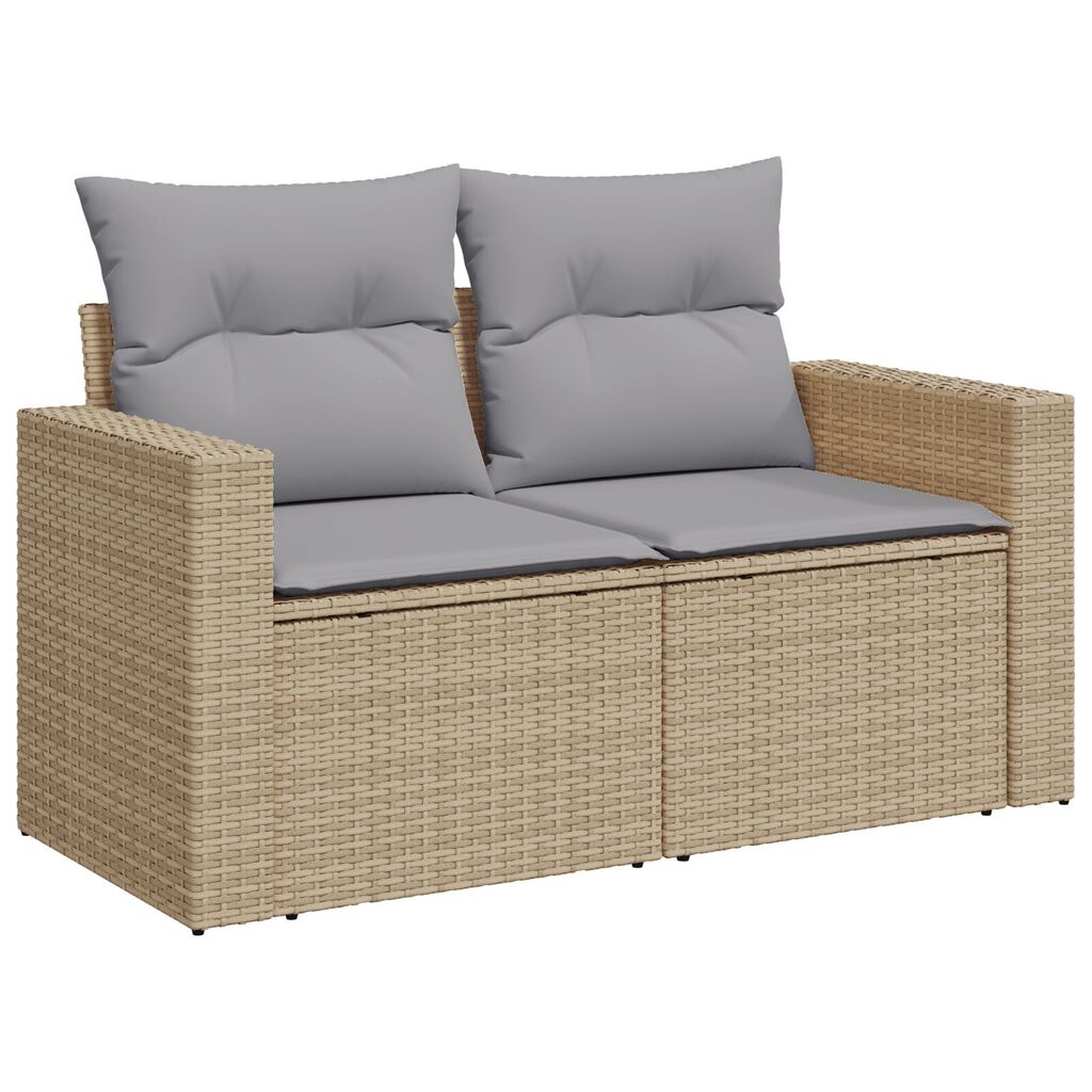 vidaXL Σετ Καναπέ Κήπου 9 pcs μπεζ και ανοιχτό γκρι 100 x 100 x 71 cm