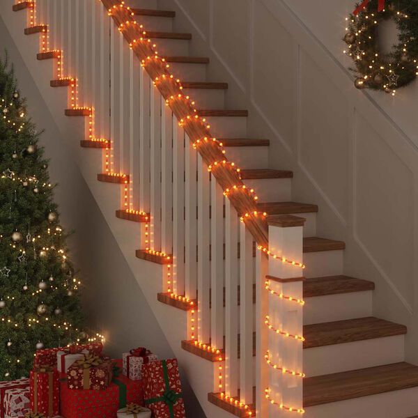vidaXL Φωτιστικό Συρματόσχοινο με 120 LED Θερμό λευκό 5 m PVC