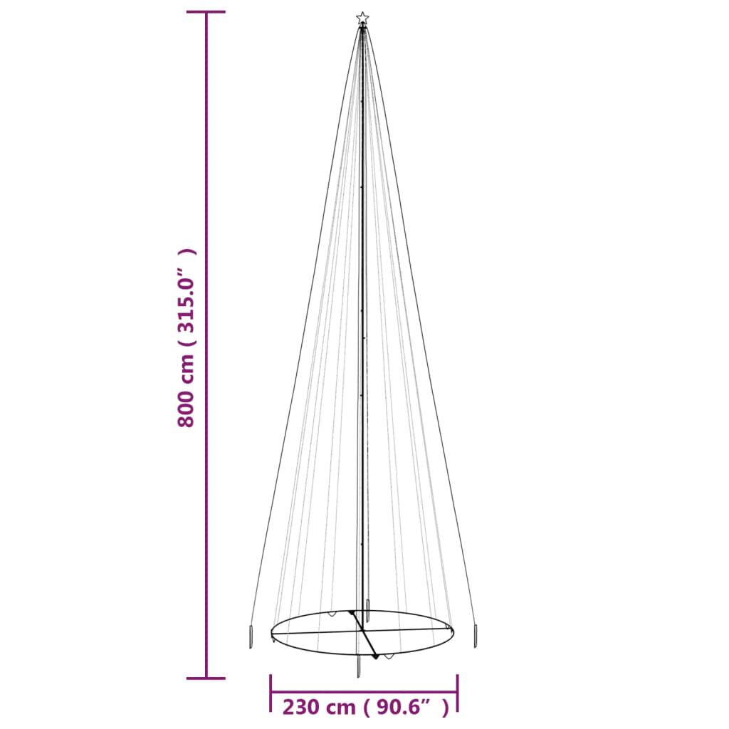 vidaXL Χριστουγεννιάτικο Δέντρο Κώνος 1134 LED Μπλε 230 x 800 εκ.