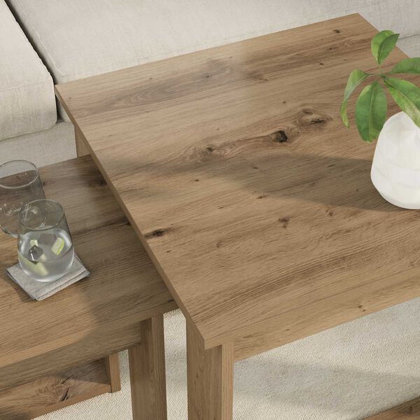 vidaXL &Sigma;&epsilon;&tau; &Tau;&rho;&alpha;&pi;&epsilon;&zeta;&iota;&omicron;ύ &Gamma;&iota;&alpha; &Kappa;&alpha;&phi;έ 2 pcs Artisan Oak &Epsilon;&pi;&epsilon;&xi;&epsilon;&rho;&gamma;&alpha;&sigma;&mu;έ&nu;&omicron; &xi;ύ&lambda;&omicron;