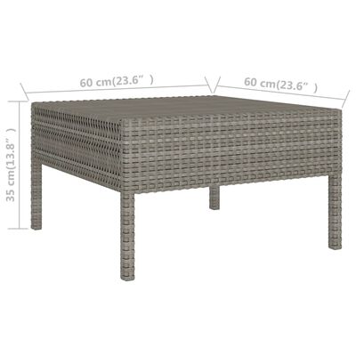 vidaXL Σαλόνι Κήπου Σετ 5 Τεμαχίων Γκρι Συνθετικό Ρατάν με Μαξιλάρια