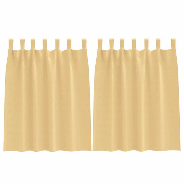 vidaXL Κουρτίνες με κουρτίνες 2 pcs Μπεζ 140x140cm Πολυεστέρας