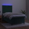 vidaXL &Kappa;&rho;&epsilon;&beta;ά&tau;&iota; Boxspring &mu;&epsilon; &Sigma;&tau;&rho;ώ&mu;&alpha; & LED &Sigma;&kappa;. &Pi;&rho;ά&sigma;&iota;&nu;&omicron; 90x200 &epsilon;&kappa; &Beta;&epsilon;&lambda;&omicron;ύ&delta;&omicron;