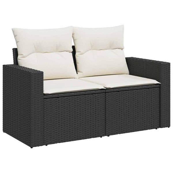 vidaXL Σετ Καναπέ Κήπου 10 pcs Μαύρο συνθετικό ρατάν