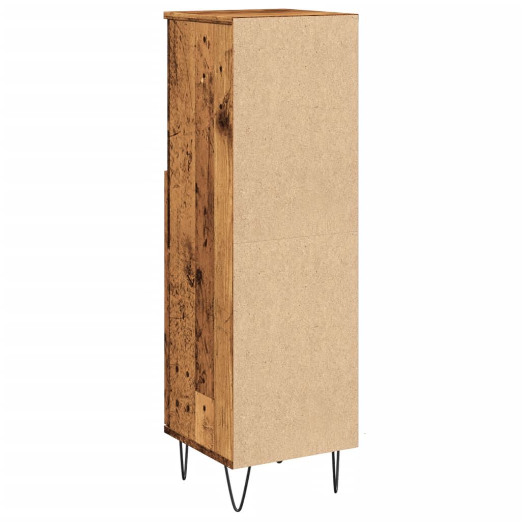 vidaXL Ντουλάπι μπάνιου Παλιό ξύλο 30x30x100 cm Κατασκευασμένο ξύλο
