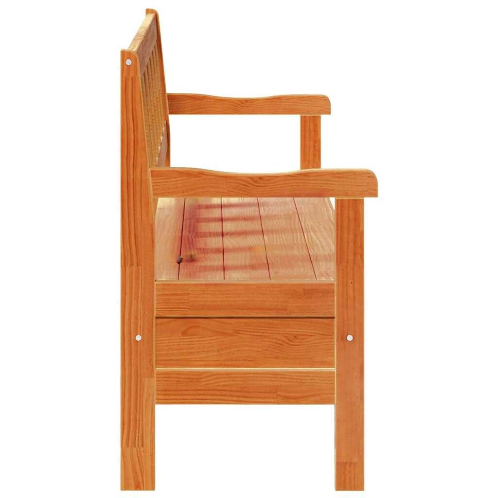 vidaXL Εξωτερικός πάγκος Καφέ 119 x 76 x 44εκ. Μασίφ ξύλο πεύκου