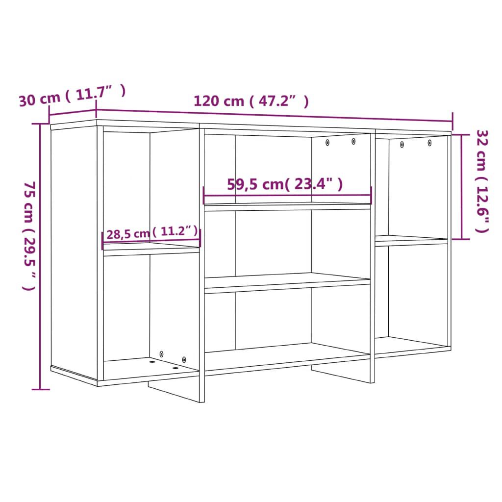 vidaXL Ντουλάπι Sonoma Δρυς 120x30x75 εκ. από Επεξεργασμένο Ξύλο