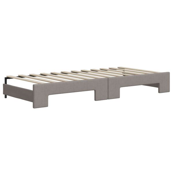 vidaXL Καναπές Κρεβάτι Συρόμενος Taupe 80x200 εκ. Υφασμάτινος Συρτάρια