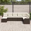 vidaXL Σετ Καναπέ Κήπου με μαξιλάρι 8 pcs Καφέ Πολυ ράταν