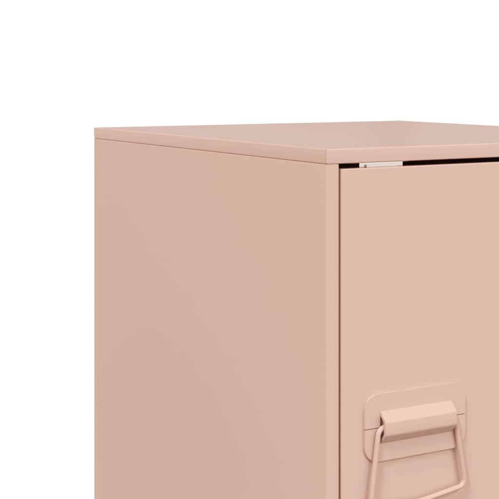 vidaXL Κομοδίνο Ροζ 34,5 x 39 x 44 εκ. από Χάλυβα
