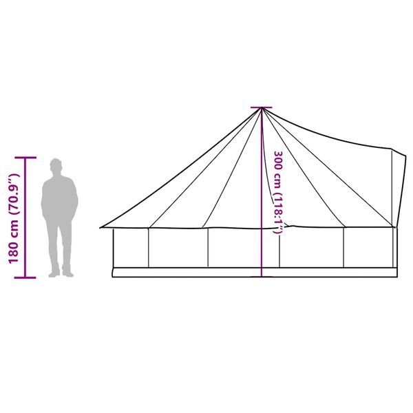 vidaXL Σκηνή Κάμπινγκ Tipi 10 Ατόμων Αδιάβροχη Γκρι/Πορτοκαλί