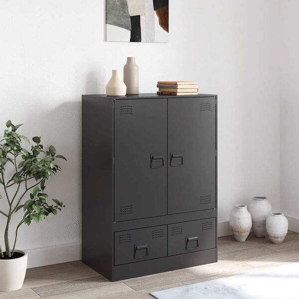 vidaXL Ραφιέρα Μαύρη 67x39x95 εκ. από Ατσάλι