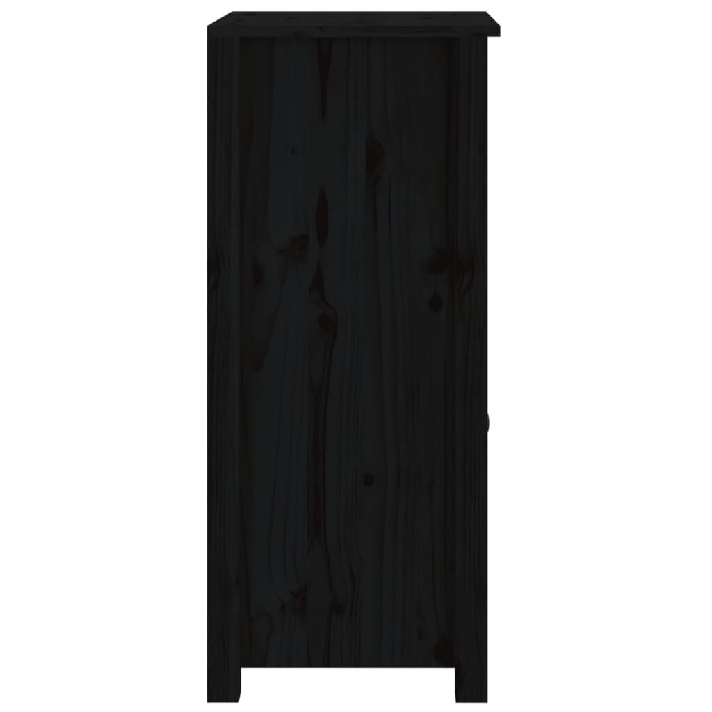 vidaXL Ντουλάπι Μαύρος 40x35x80 εκ. από Μασίφ Ξύλο Πεύκου