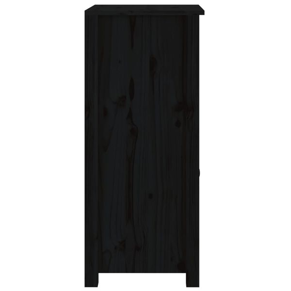 vidaXL Ντουλάπι Μαύρος 40x35x80 εκ. από Μασίφ Ξύλο Πεύκου