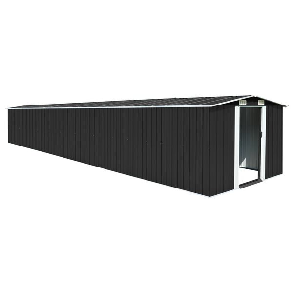 vidaXL Αποθήκη Κήπου Ανθρακί 257 x 779 x 181 εκ. Γαλβανισμένο Ατσάλι