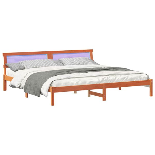 vidaXL Σκελετός Κρεβατιού Καφέ κεριού 180 x 200 cm Μασίφ ξύλο πεύκου