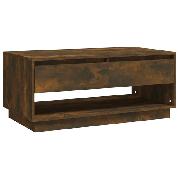vidaXL Τραπεζάκι Σαλονιού Καπνιστή Δρυς 102,5x55x44 εκ. Επεξ. Ξύλο