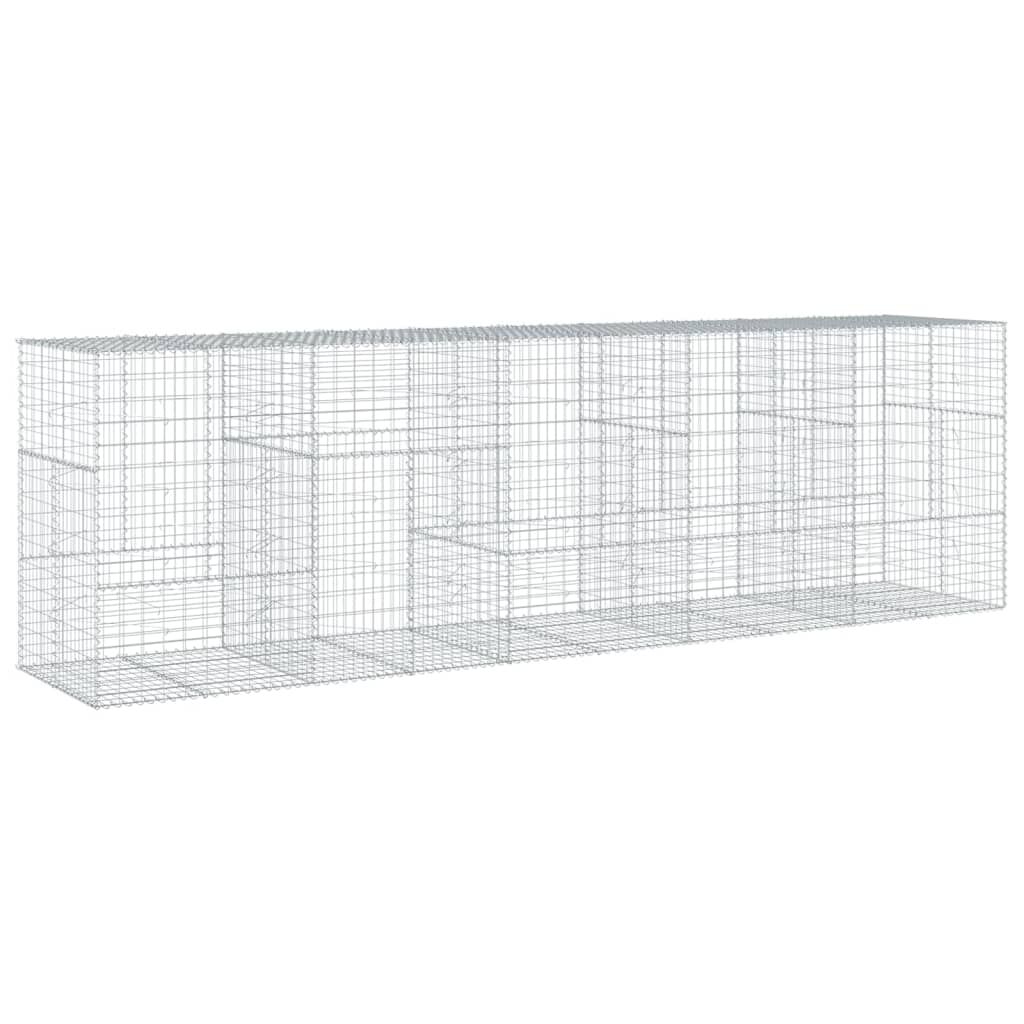 vidaXL Συρματοκιβώτιο με Κάλυμμα 500x100x150εκ από Γαλβανισμένο Χάλυβα