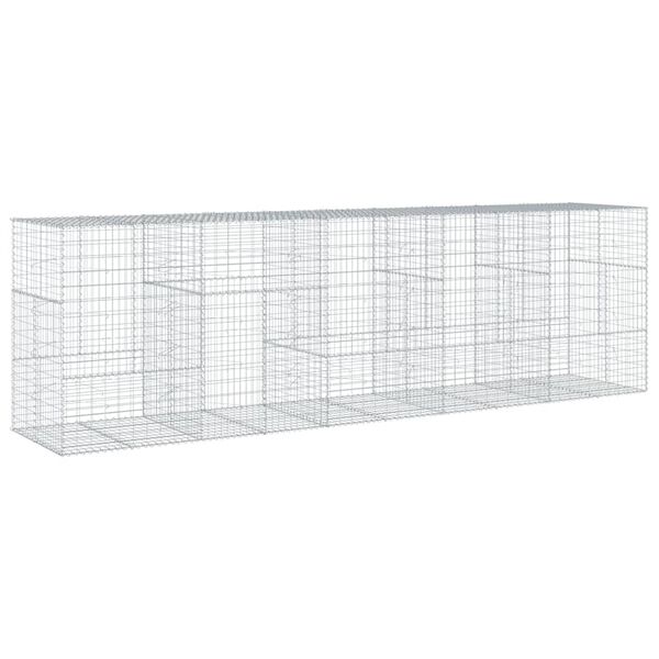 vidaXL Συρματοκιβώτιο με Κάλυμμα 500x100x150εκ από Γαλβανισμένο Χάλυβα