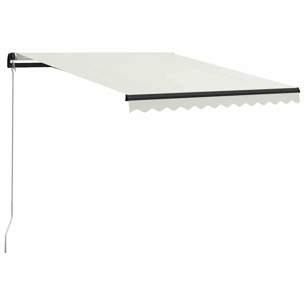 vidaXL Τέντα Συρόμενη Χειροκίνητη με LED Κρεμ 300 x 250 εκ.