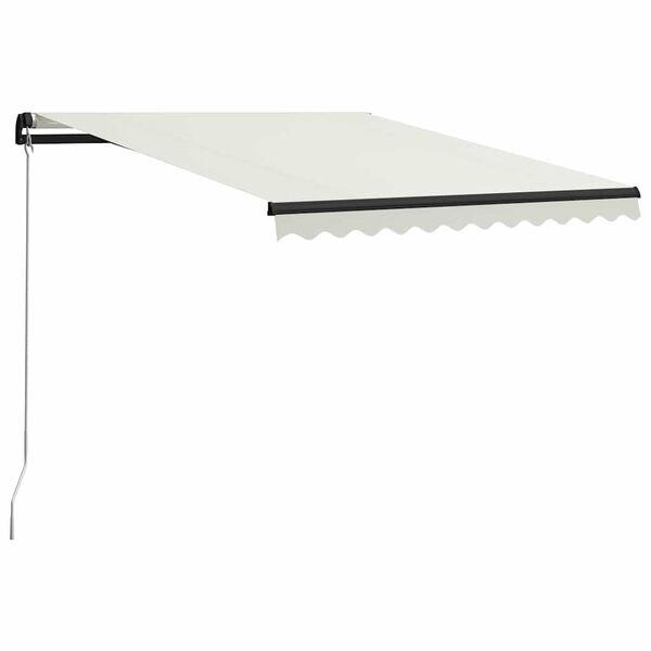vidaXL Τέντα Συρόμενη Χειροκίνητη με LED Κρεμ 300 x 250 εκ.