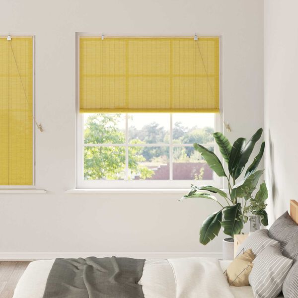 vidaXL Ρολά και Σκίες Παραθύρων Κίτρινο 150 x 160 cm Μπαμπού