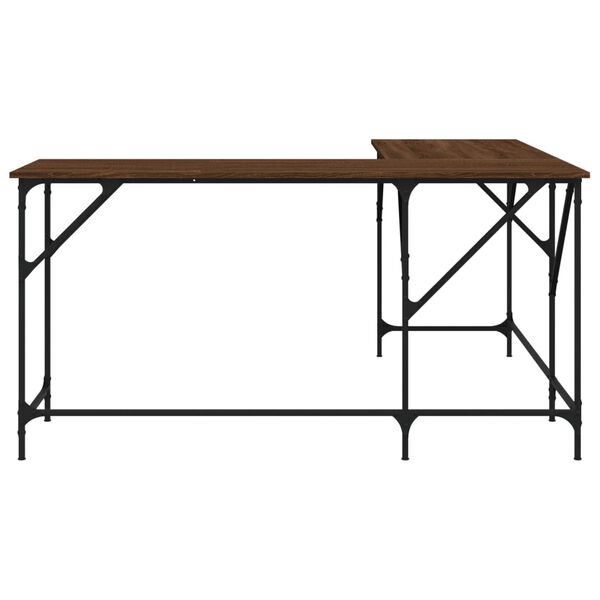 vidaXL Γραφείο Καφέ Δρυς 149x149x75 εκ. από Επεξεργασμένο Ξύλο