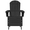 vidaXL Καρέκλα Adirondack με μαξιλάρι Μαύρο 74 x 82 x 92 εκ. HDPE