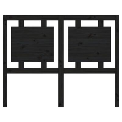 vidaXL Κεφαλάρι Κρεβατιού Μαύρο 125,5 x 4 x 100 εκ. Μασίφ Ξύλο Πεύκου