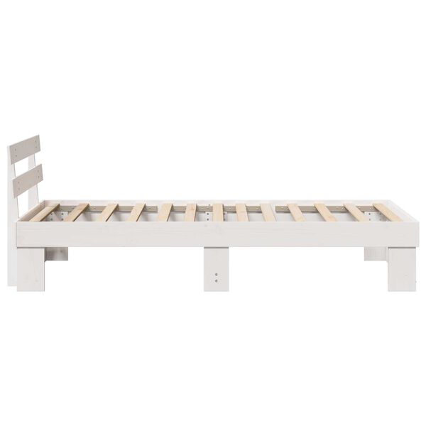 vidaXL Σκελετός Κρεβατιού Λευκό 90 x 190 cm Μασίφ ξύλο πεύκου