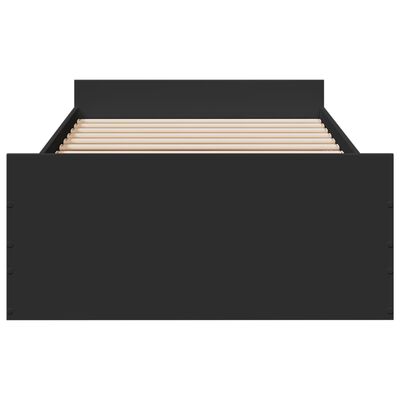 vidaXL Πλαίσιο Κρεβατιού με συρτάρια Μαύρο 90x200 εκ. Επεξεργ. Ξύλο
