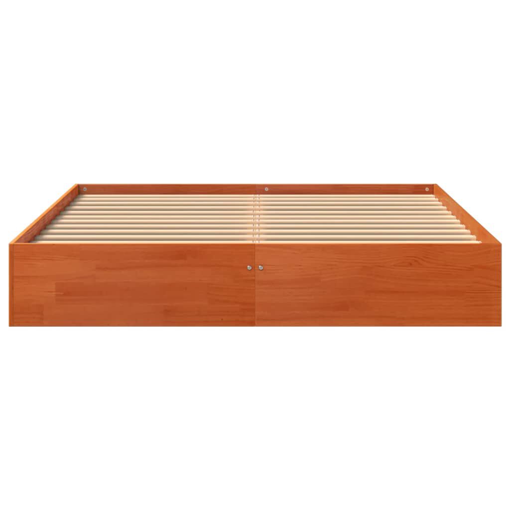 vidaXL Σκελετός Κρεβατιού Χωρίς Στρώμα Καφέ 140x200 Μασίφ Ξύλο Πεύκου