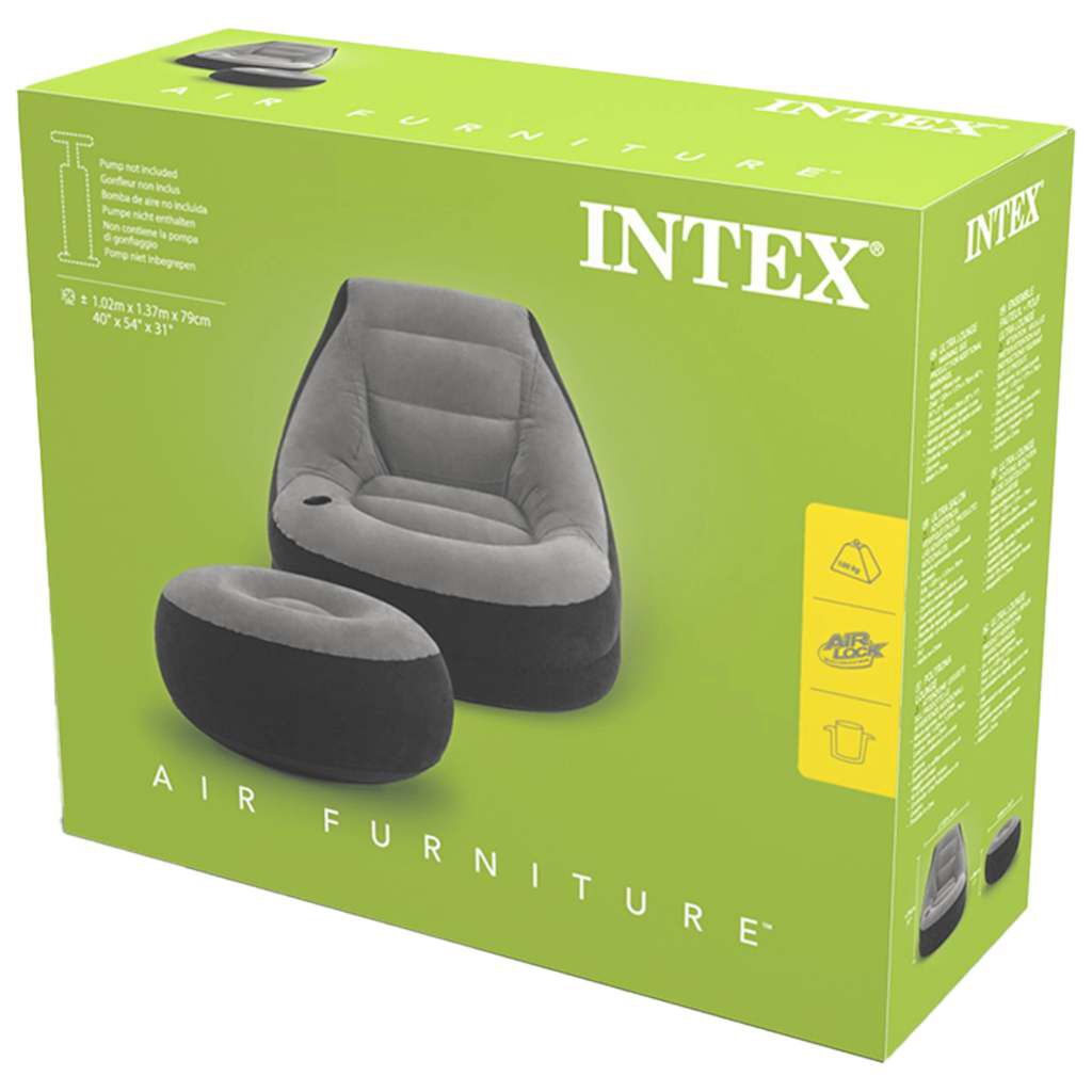Intex Καρέκλα Φουσκωτή Ultra Lounge Relax με Πουφ 68564NP