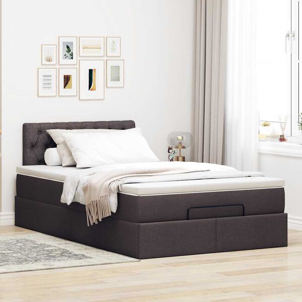vidaXL Ottoman &Kappa;&rho;&epsilon;&beta;ά&tau;&iota; &mu;&epsilon; &Sigma;&tau;&rho;ώ&mu;&alpha; &Sigma;&kappa;&omicron;ύ&rho;&omicron; &Kappa;&alpha;&phi;έ 120x200cm Ύ&phi;&alpha;&sigma;&mu;&alpha;
